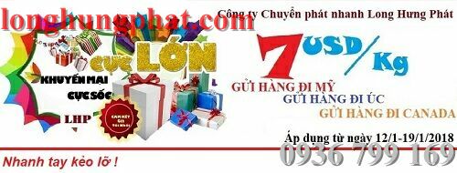 Khuyến mãi cước phí gửi hàng đi mỹ, úc, canada